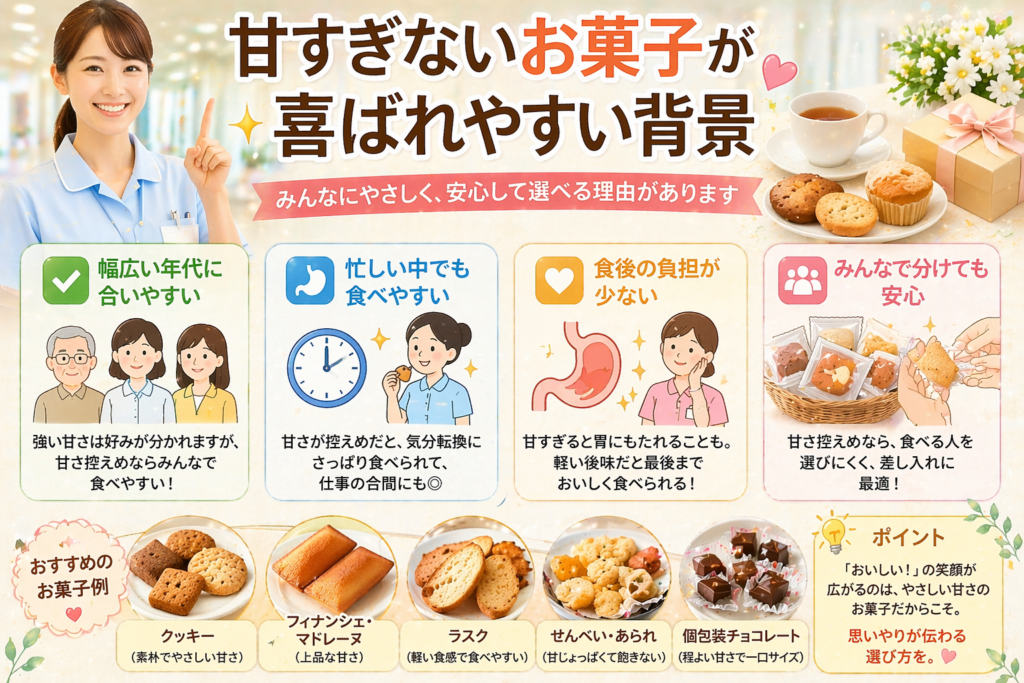 甘すぎないお菓子が喜ばれやすい背景